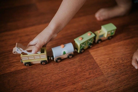 Pociąg drewniany Farma Story, Janod