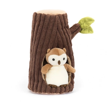 JellyCat Forest Fauna Sowa w drzewie 18 x 11 cm