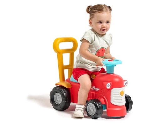 FALK Maurice Traktorek Jeździk Czerwony Pchacz Odpychacz Schowek od 1 roku
