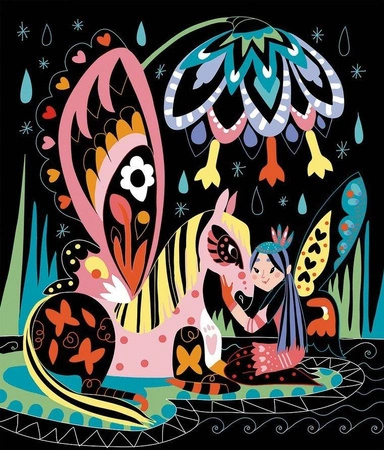 Zestaw kreatywny Do zdrapywania Konie i jednorożce 7+, Janod