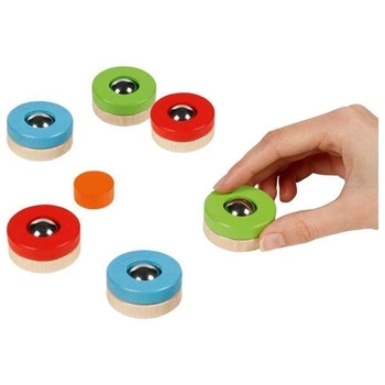 Drewniana gra zręcznościowa Kolorowy minicurling dla dzieci Goki 56788