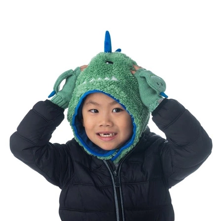 FlapJack Dwustronna Czapka Zimowa Diznozaur / Astronauta S