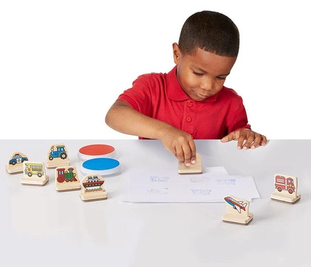 Stempelki Mój pierwszy drewniany zestaw pieczątek Pojazdy Melissa and Doug 12391-MD