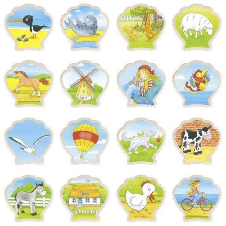 Drewniana gra Memory muszelki Peggy DiggledeyGoki