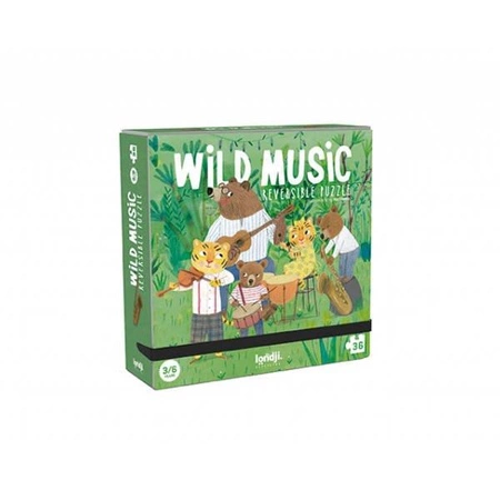 Dwustronne puzzle dla dzieci, Dzika Muzyka | Londji®
