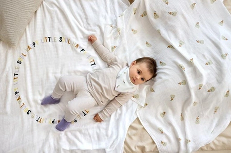 Lassig Bambusowy otulacz kocyk 120x120cm zestaw 2 szt. Happy Fruits Pear