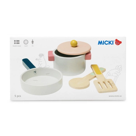 Drewniany Zestaw Garnków i Patelni Micki