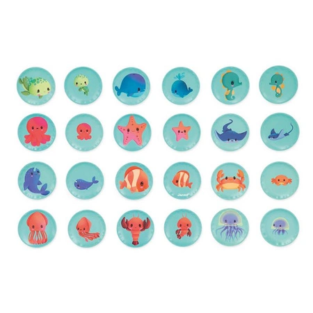 Gra memory do kąpieli Morskie dzieci 24 elementy 2+, Janod
