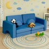 Sofa składana modułowa dla dzieci duża 2-osobowa DIY 10 miękkich poduch - niebieska ECOTOYS