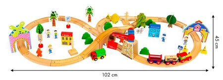 Drewniany pociąg kolejka 74el Ecotoys