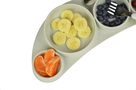 Silikonowy talerz Tiny Tapas Koo-di - Light Grey