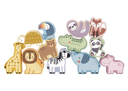 TOOKY TOY Drewniane Zwierzęta Układanka w Stosy