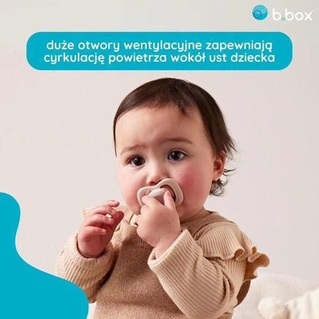 Smoczek dla niemowlaka 2 szt.– symetryczny smoczek silikonowy 6 mies.+ jagoda/róż, b.box
