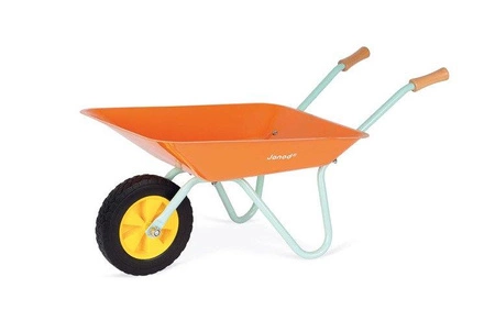 Mały ogrodnik Zestaw narzędzi ogrodowych z pomarańczową taczką, Janod