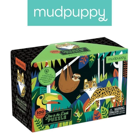 Mudpuppy Puzzle świecące w ciemności Las tropikalny 100 elementów 5+
