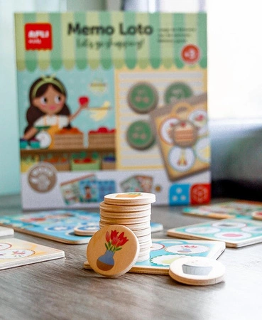 Drewniana gra Apli Kids - Memo Lotto Zakupy