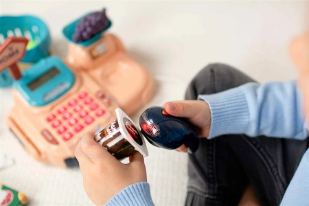 WOOPIE Kasa Sklepowa Koszyk na Zakupy Światło Dźwięk + 24 akc