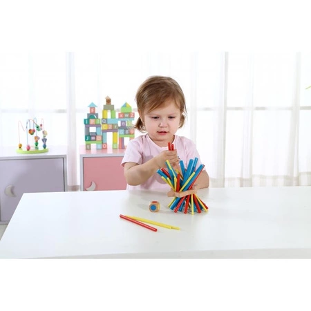 TOOKY TOY Drewniana Gra Zręcznościowa Bierki Zwariowane Patyczki