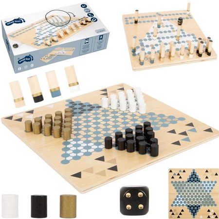 Zestaw drewnianych gier Halma i Malefiz Gold Edition 12223-Small Foot, gry drewniane dla najmłodszych