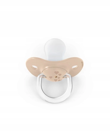 Smoczek Fizjologiczny beżowe serce 18 + Suavinex