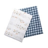 Lulujo Boho Kocyk Muślinowy Fish / Navy Gingham 2 szt.
