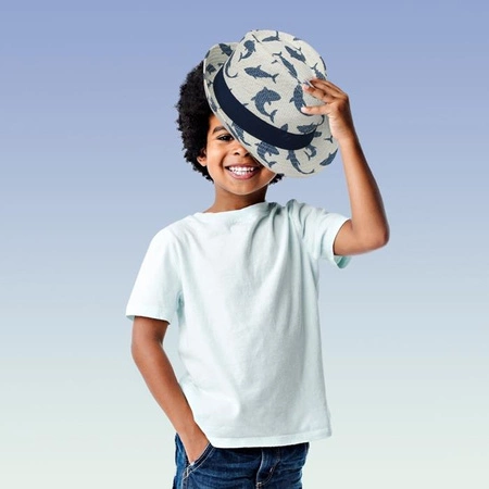 FlapJack Kapelusz Słomkowy Fedora Rekin M