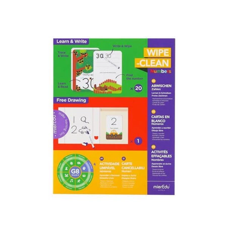 mierEdu Zestaw z suchościeralnym markerem - Nauka cyferek ME111A
