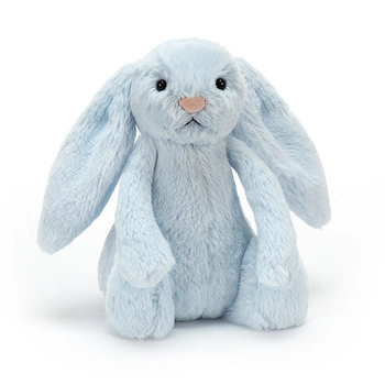 JellyCat - Króliczek Grzechotka Niebieski 18 cm