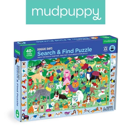 Mudpuppy Puzzle obserwacyjne Park dla psów 64 elementy 4+