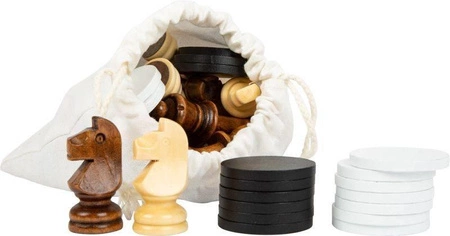 Drewniane szachy i warcaby 2w1 XL 11784-Small Foot, gry dla dzieci