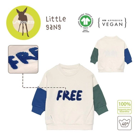 Lassig Bluza z bawełny organicznej GOTS Little Gang Free milky 4-6 lat