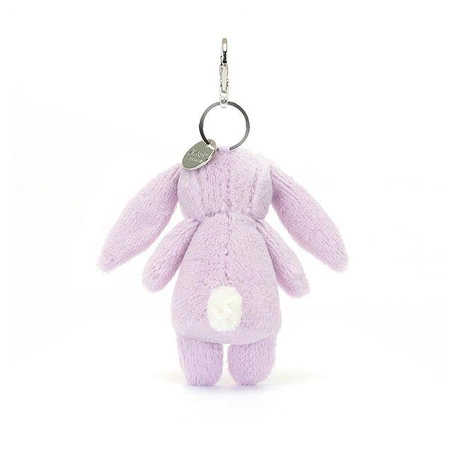 JellyCat - Breloczek Króliczek Fioletowy z Kwiecistymi Uszami 17 cm