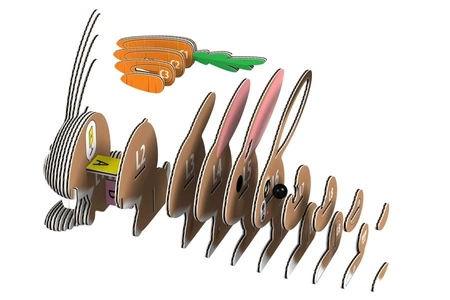 Eugy Układanka Eko 3D Królik