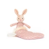 JellyCat Shimmer Królik różowy w skarpecie 20x9cm