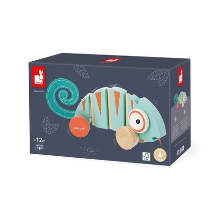 Drewniany kameleon do ciągnięcia Tropik 12m+, Janod