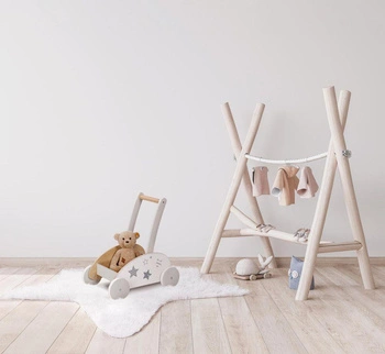 Drewniany wózek pchacz Biała gwiazda 54909-Goki, chodziki dla dziecka