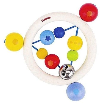 Drewniana grzechotka z kolorowym trójkątem, Gwiazdka, 736740-Heimess, zabawki dla niemowlaków