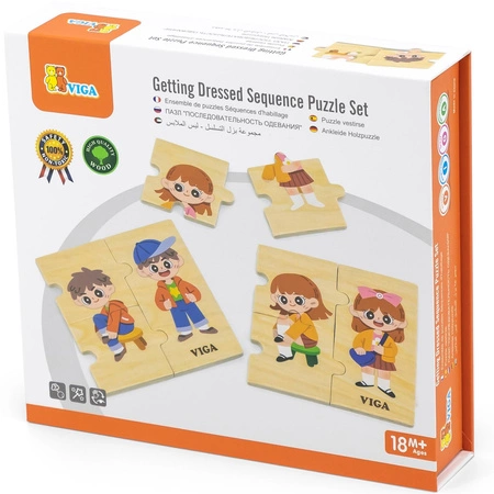 VIGA Drewniana Układanka Edukacyjna Dzieci 3szt