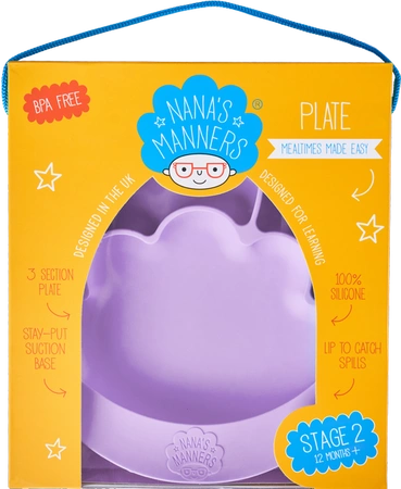 Nana's Manners PURPLE Talerz silikonowy z przyssawką