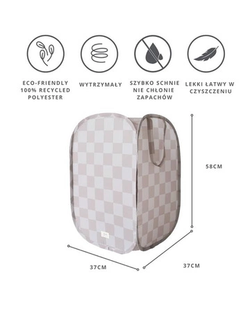 3 Sprouts Kosz Na Pranie i Zabawki Pop-up Checkerboard Beige