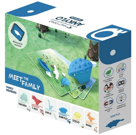 Halftoys Magnetyczny Składany Dinozaur Ankylozaur z Książeczką