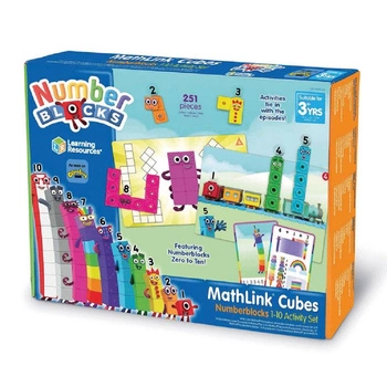Klocki, Kostki Matematyczne, Zestaw Edukacyjny 1-10, MathLink Cubes, Numberblocks