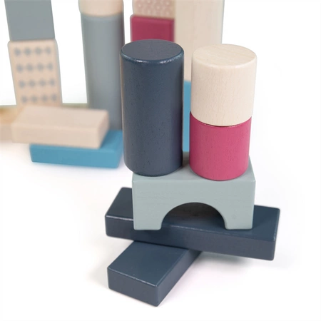 Kolorowe drewniane klocki 34044-Bigjigs Toys, drewniane klocki dla dzieci