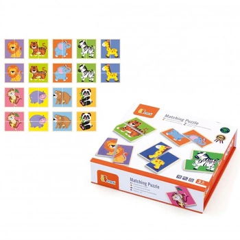 VIGA Drewniana Układanka Puzzle Dzikie Zwierzęta