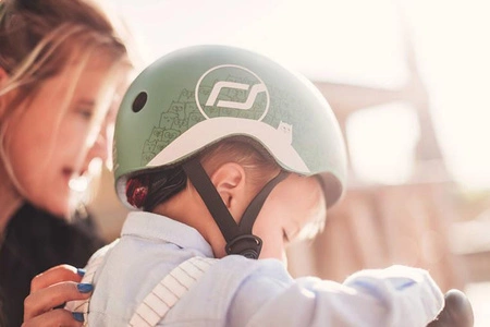 SCOOTANDRIDE Kask z odblaskami XXS-S dla dzieci 1-5 lat Forest Owl