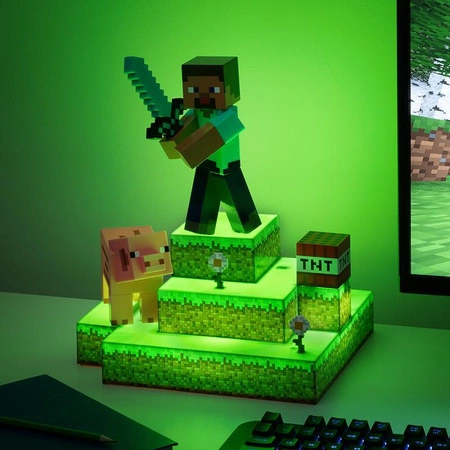 Lampka - diorama Minecraft Steve (wysokość: 30 cm)
