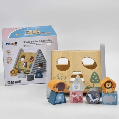 Viga PolarB Drewniany sorter z klockami piramida Układanka
