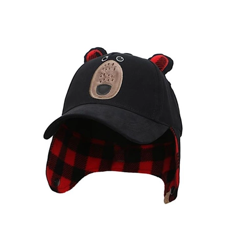 FlapJack Czapka Dziecięca z Daszkiem i Nausznikami 3D Miś L