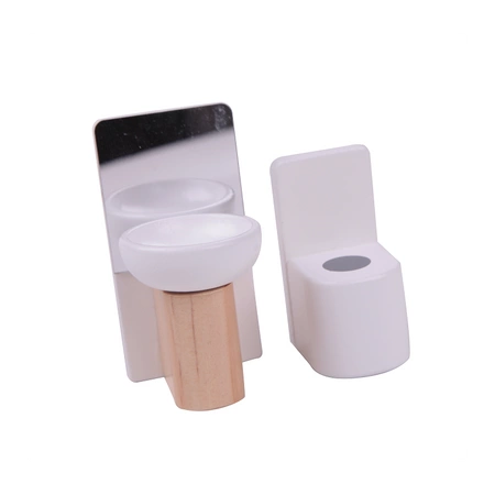 CLASSIC WORLD Nowoczesny Drewniany Domek Dla Lalek 21 Elementów