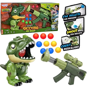 WOOPIE Interaktywny Pistolet na Piankowe Kulki + Dinozaur Wyrzutnia